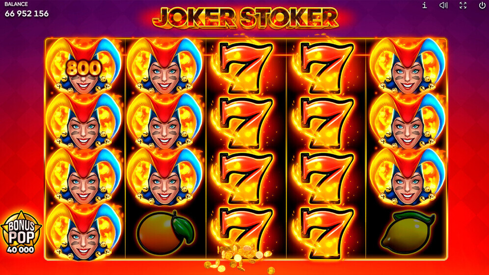 A jogabilidade do slot Joker Stoker
